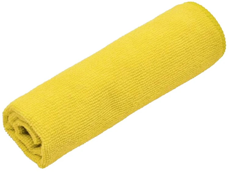 Ścierka z mikrofibry 30 × 30 cm, żółta, 220 g/m² – zdjęcie 4