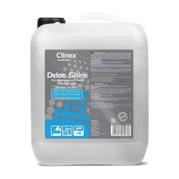 Clinex Delos Shine – płyn do czyszczenia mebli – 5 l