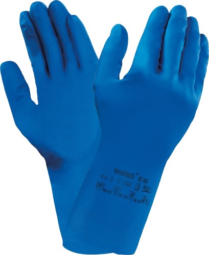 Niebieskie rękawice Ansell AlphaTec 87-195, wariant 8,5-9