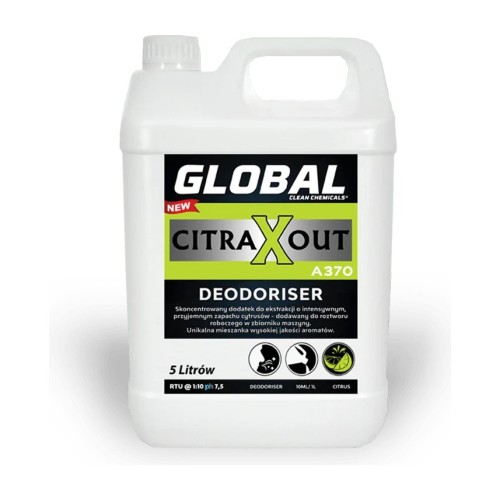 Global Citra X Out A370 – neutralizator zapachów do prania dywanów i tapicerki, koncentrat – 5 l