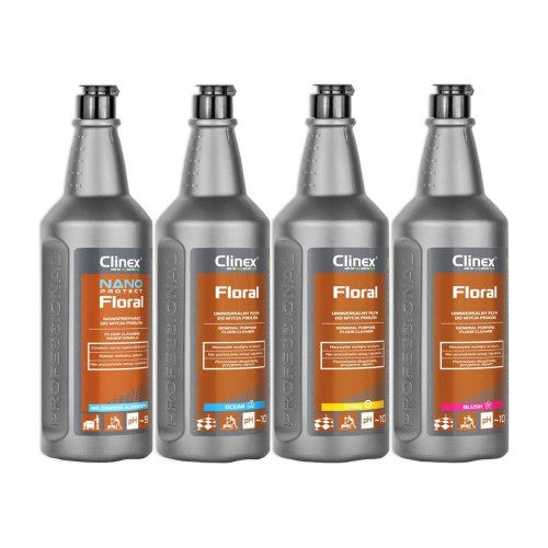 Clinex Floral Mix – zestaw płynów do mycia podłóg – 4 × 1 l