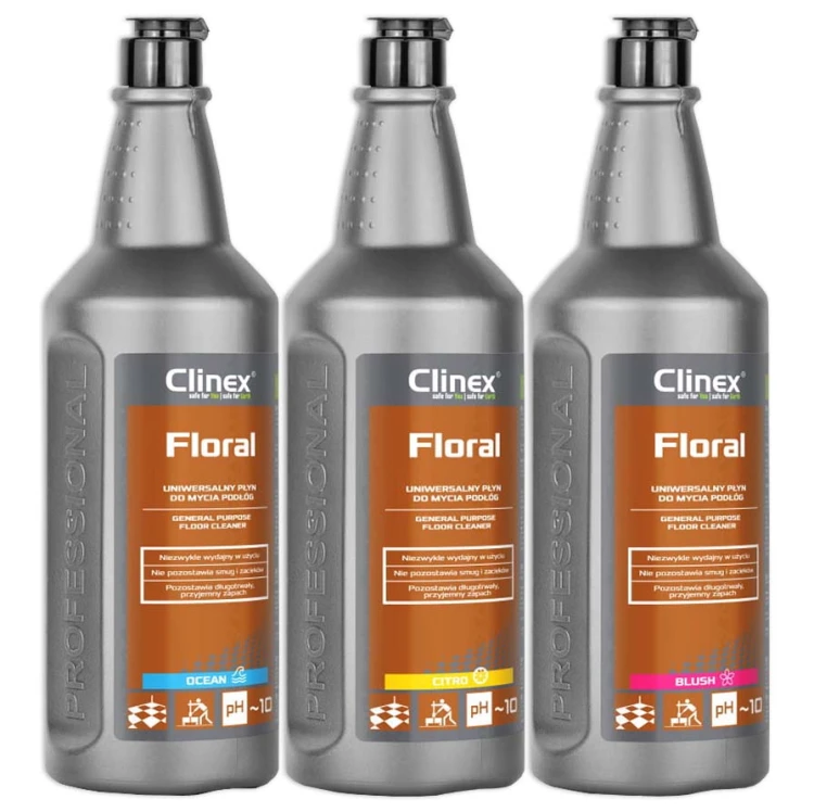 Clinex Floral Mix – zestaw płynów do mycia podłóg – 4 × 1 l – zdjęcie 3