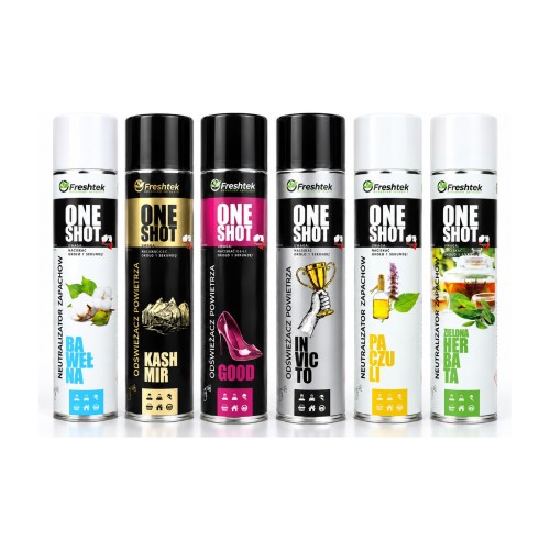 Freshtek ONE SHOT 6 Mix – odświeżacze powietrza, zestaw – 6 × 600 ml