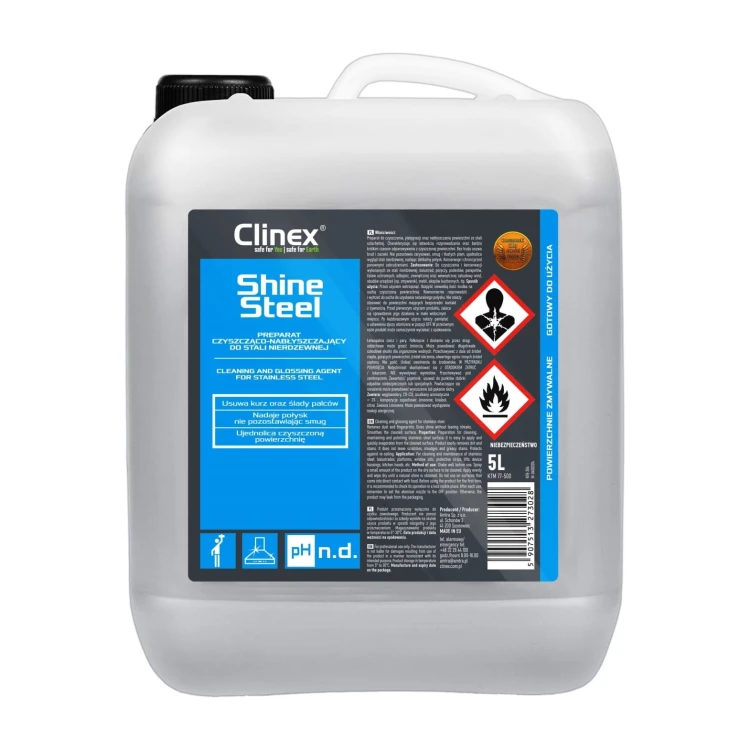 Clinex Shine Steel – środek do czyszczenia stali nierdzewnej – 5 l