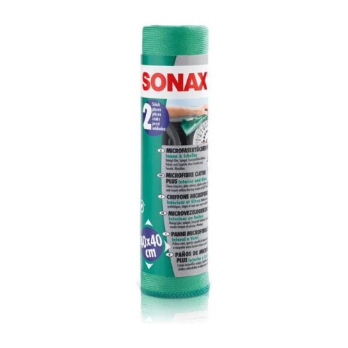 SONAX mikrofibra do szyb i wnętrza 40 × 40 cm zielona 2 szt.