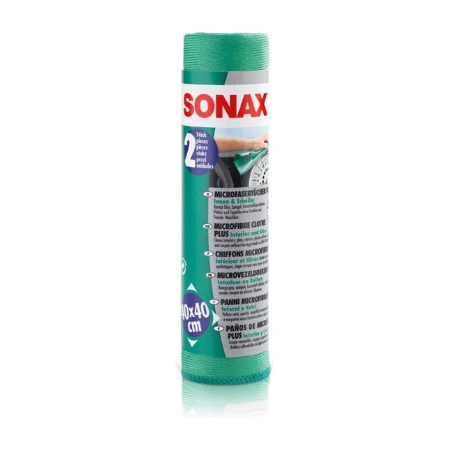 SONAX mikrofibra do szyb i wnętrza 40 × 40 cm zielona 2 szt.