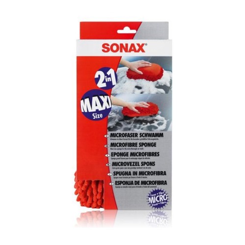 Sonax gąbka do mycia samochodu z mikrofibry czerwona 1 szt.