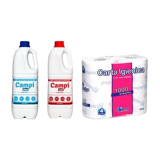Campi Blue + Red – zestaw płynów do toalet turystycznych – 1 zestaw