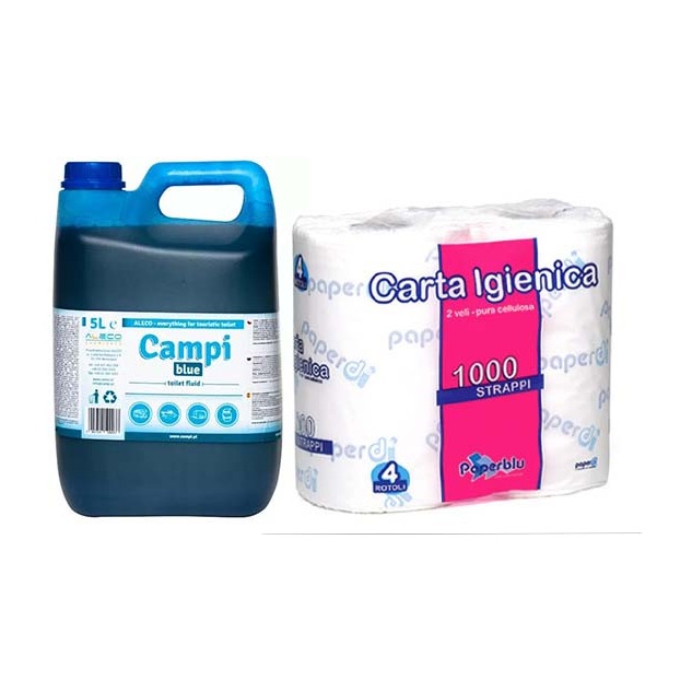 Campi Blue + Easy Flush 1000 – zestaw do toalety turystycznej – 1 zestaw