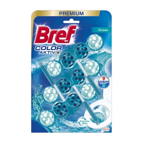 Bref Color Aktiv Ocean – kostka do WC – 3 × 50 g