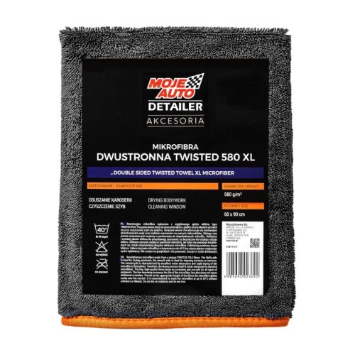 Moje Auto Detailer Twisted Towel XL, ręcznik do osuszania samochodu 60 × 90 cm, 580 g/m²