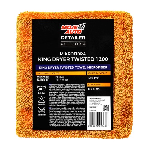 Ręcznik do osuszania samochodu Moje Auto King Dryer 40 × 40 cm 1200 g/m²