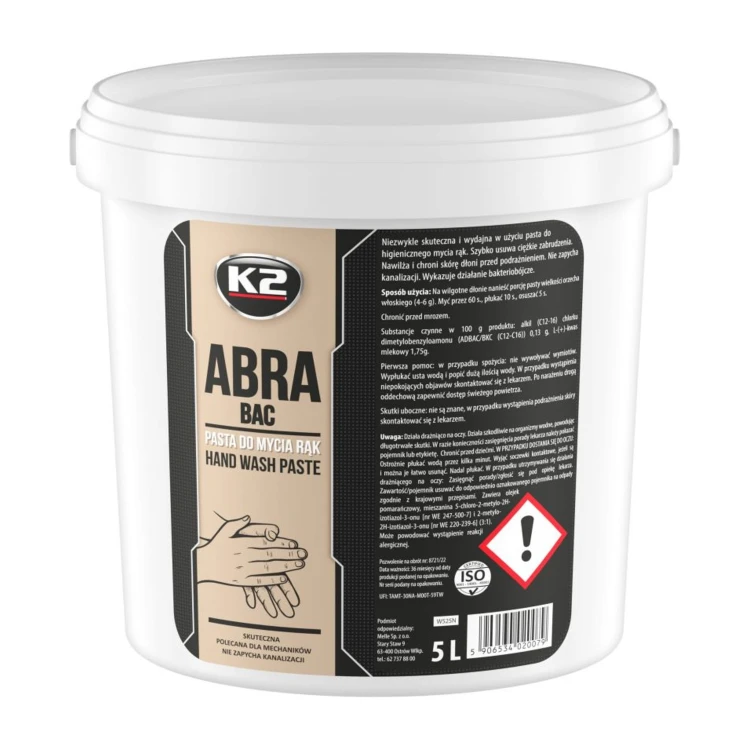 K2 ABRA BAC – pasta BHP do mycia rąk – 5 l