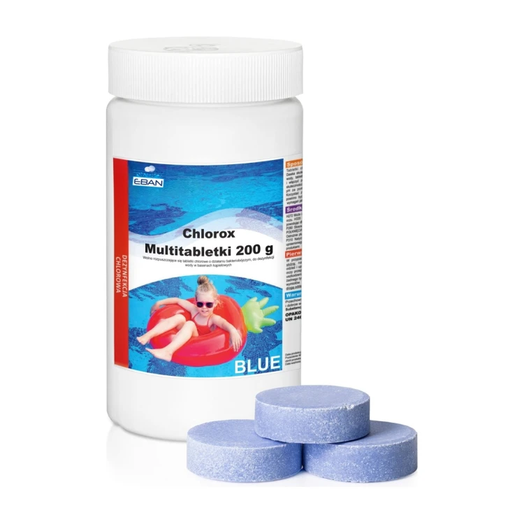 NTCE Chlorox Multitabletki 200 g BLUE – tabletki chlorowe do basenu – 1 kg