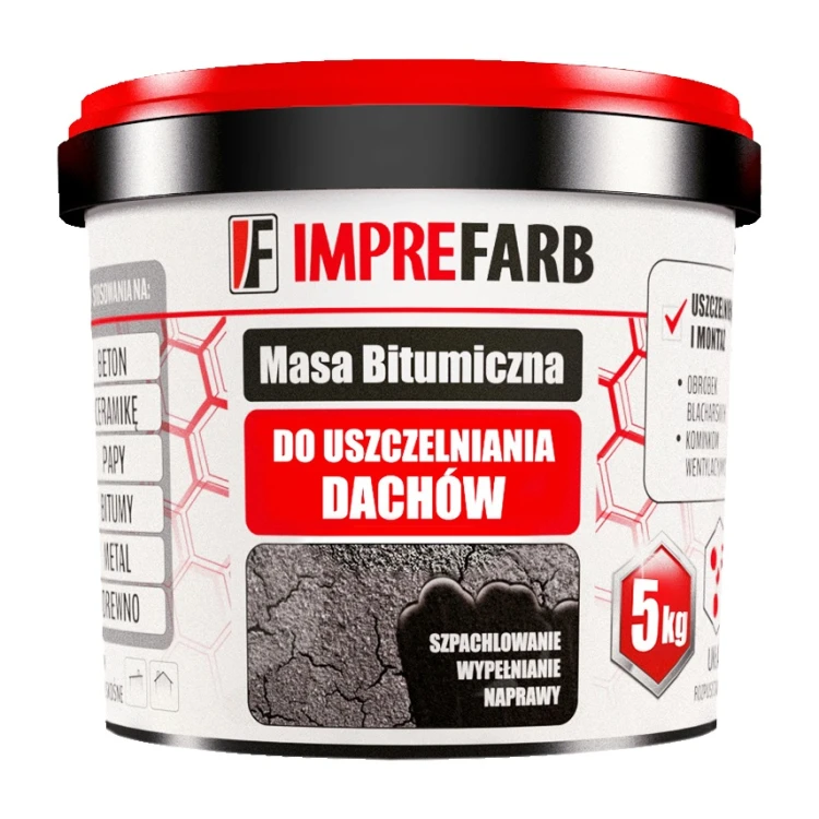 Masa bitumiczna do uszczelniania dachów ImpreFarb – 5 kg