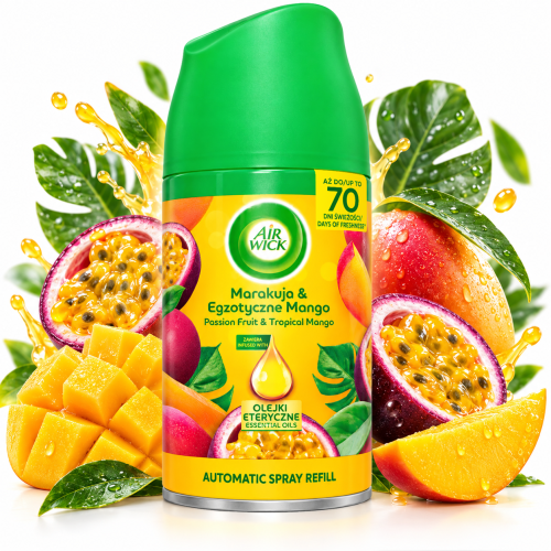 Air Wick Freshmatic Marakuja i egzotyczne mango – wkład do odświeżacza powietrza – 250 ml – zdjęcie 2