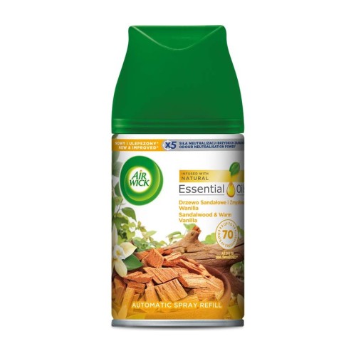 Air Wick Freshmatic – wkład do odświeżacza powietrza, drzewo sandałowe i zmysłowa wanilia 250 ml