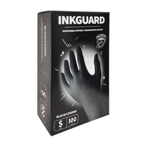 INK GUARD – rękawice nitrylowe jednorazowe czarne S – 100 szt.
