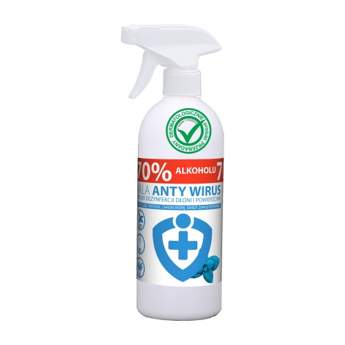 Kala AntyWirus Peppermint – płyn do dezynfekcji rąk i powierzchni, atomizer – 500 ml