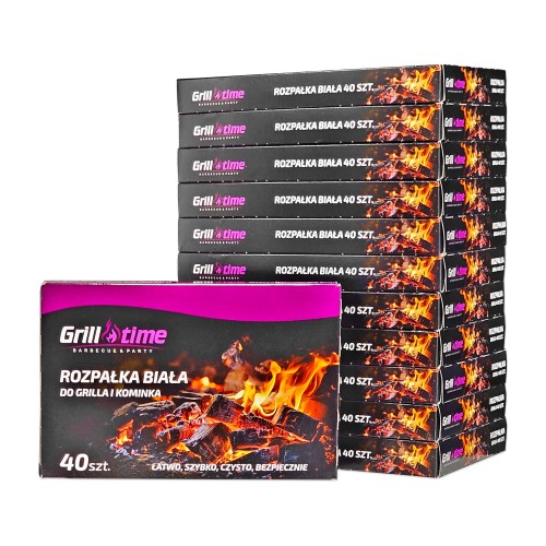 Grilltime Biała podpałka – podpałka do grilla i kominka – 12 × 40 kostek