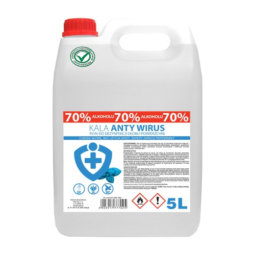 Kala AntyWirus Peppermint – płyn do dezynfekcji rąk i powierzchni – 5 l