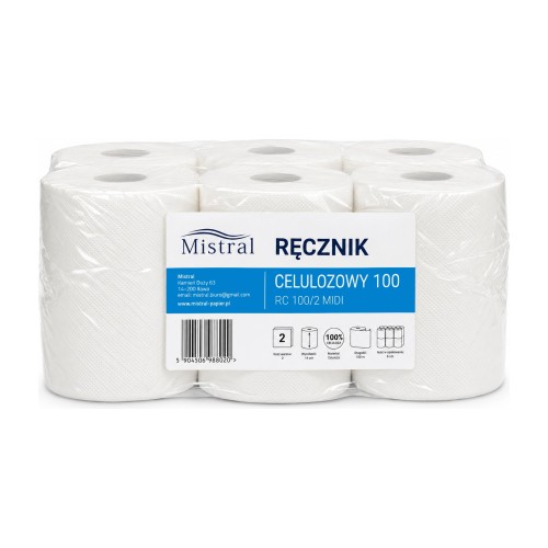 MISTRAL Ręcznik celulozowy 100 m (RC100) 6 rolek