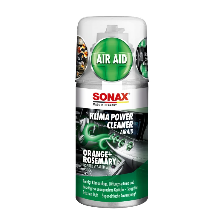 Sonax A/C Power Cleaner AirAid Orange+Rosemary – aerozol do czyszczenia klimatyzacji samochodowej – 100 ml