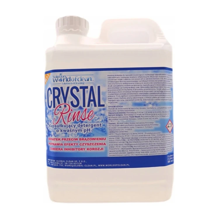 Solution World of Clean Crystal Rinse, kwaśna płukanka do tapicerki i dywanów – 2 l
