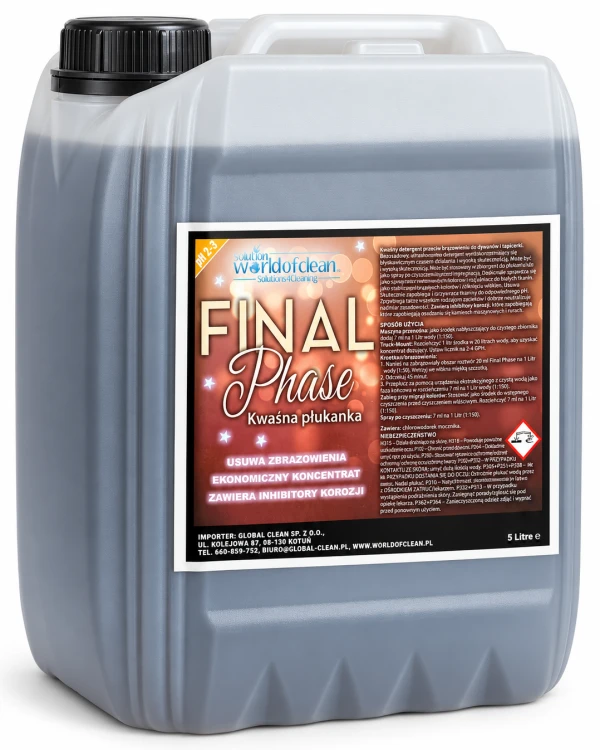 Solution World of Clean Final Phase, kwaśna płukanka do tapicerki i dywanów – 5 l