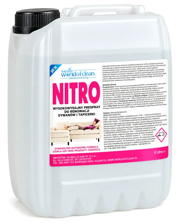Solution World of Clean Nitro, prespray do prania tapicerki i dywanów – 5 l