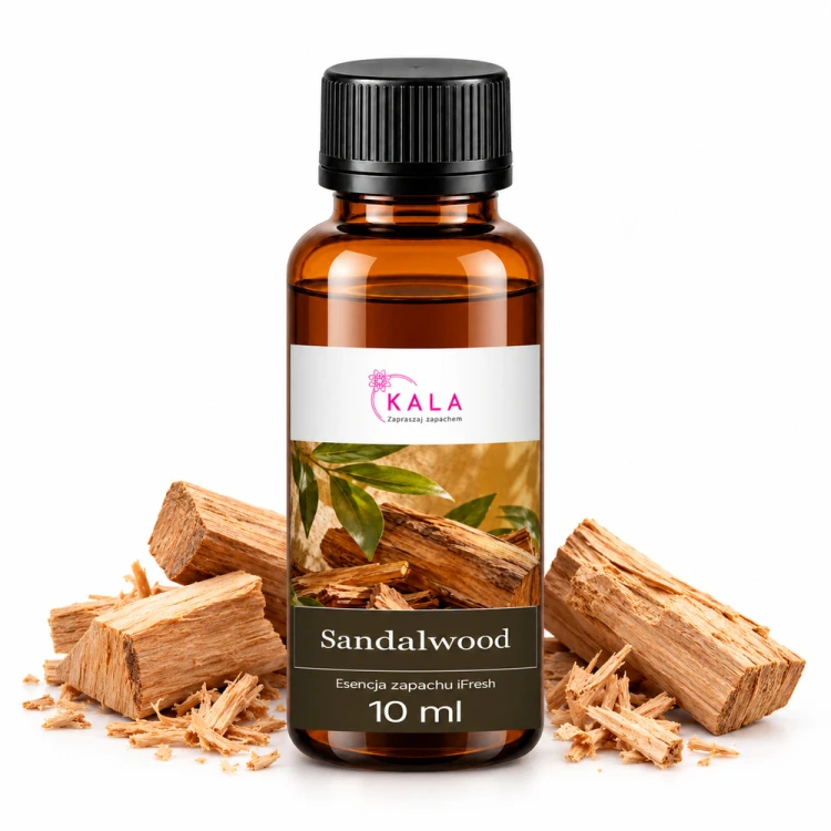 Olejek zapachowy Kala iFresh Sandalwood 10 ml – butelka i nuty zapachu