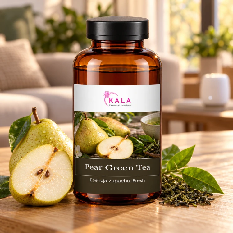 Olejek zapachowy Kala iFresh Pear Green Tea w salonie obok dyfuzora