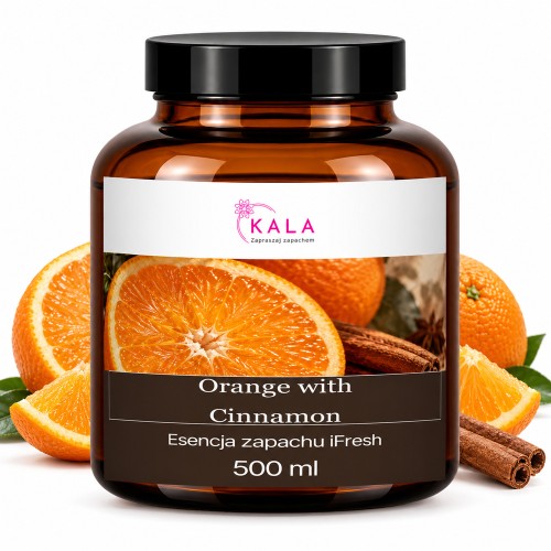 Olejek zapachowy Kala iFresh Orange with Cinnamon 500 ml – butelka i nuty zapachu