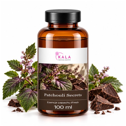 Olejek zapachowy Kala iFresh Patchouli Secrets 100 ml – butelka i nuty zapachu