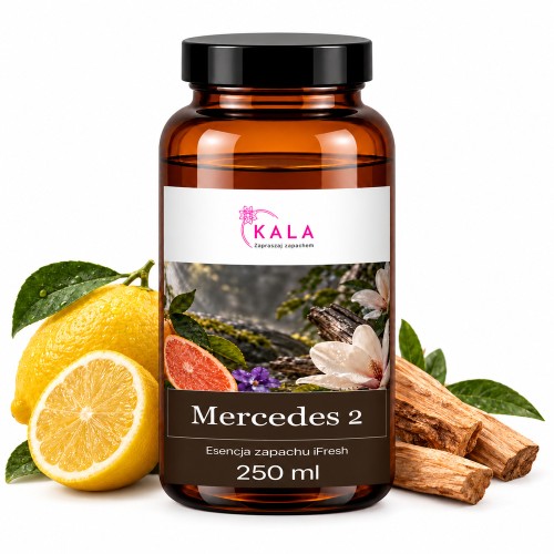 Olejek zapachowy Kala iFresh Mercedes 2 250 ml – butelka i nuty zapachu