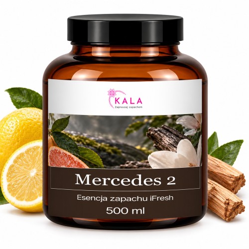 Olejek zapachowy Kala iFresh Mercedes 2 500 ml – butelka i nuty zapachu