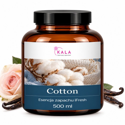 Olejek zapachowy Kala iFresh Cotton 500 ml – butelka i nuty zapachu
