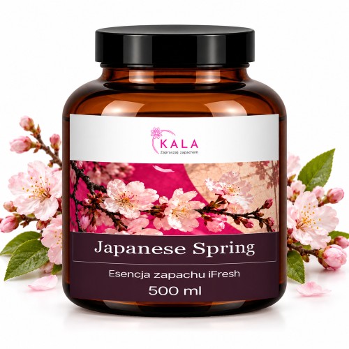 Olejek zapachowy Kala iFresh Japanese Spring 500 ml – butelka i nuty zapachu