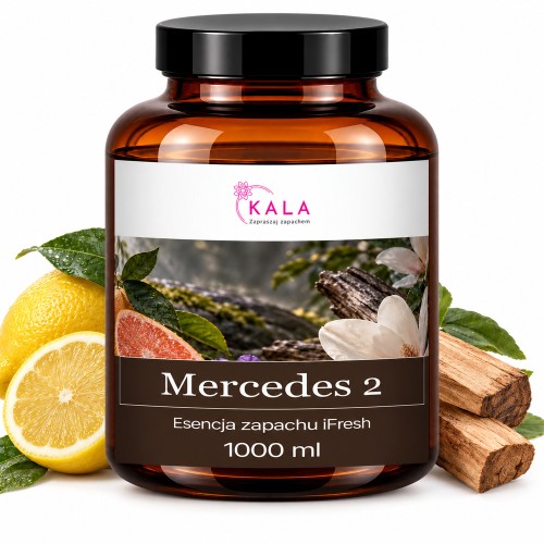 Olejek zapachowy Kala iFresh Mercedes 2 1000 ml – butelka i nuty zapachu