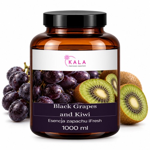 Olejek zapachowy Kala iFresh Black Grapes and Kiwi 1000 ml – butelka i nuty zapachu