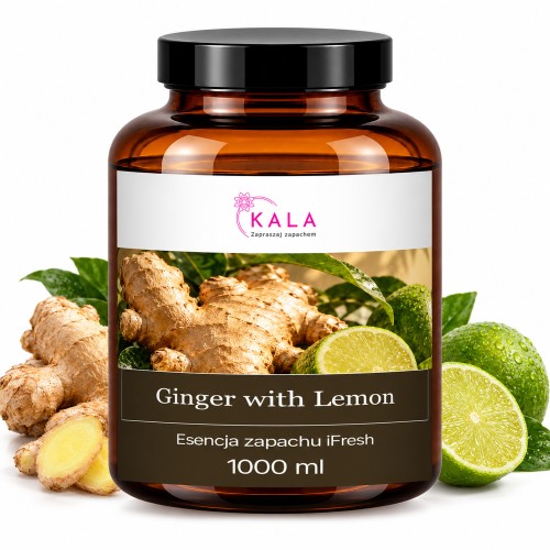 Olejek zapachowy Kala iFresh Ginger with Lemon 1000 ml – butelka i nuty zapachu