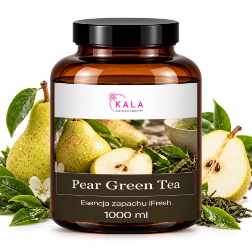 Olejek zapachowy Kala iFresh Pear Green Tea 1000 ml – butelka i nuty zapachu