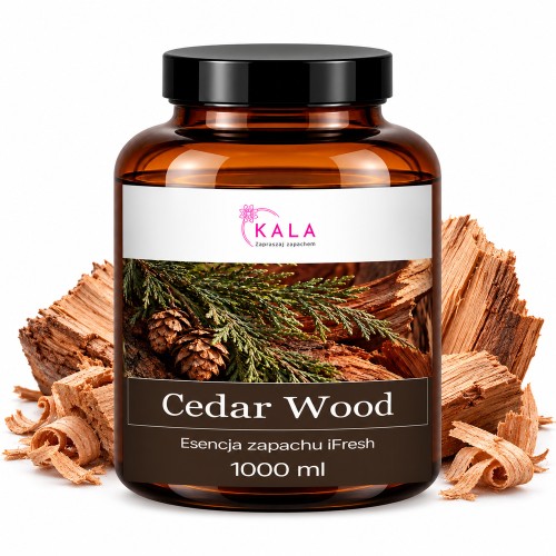 Olejek zapachowy Kala iFresh Cedar Wood 1000 ml – butelka i nuty zapachu