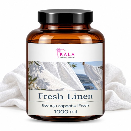 Olejek zapachowy Kala iFresh Fresh Linen 1000 ml – butelka i nuty zapachu