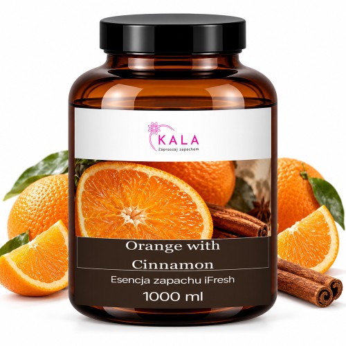 Olejek zapachowy Kala iFresh Orange with Cinnamon 1000 ml – butelka i nuty zapachu