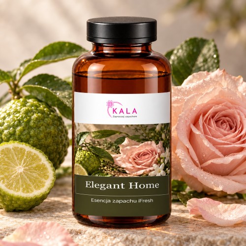 Olejek zapachowy Kala iFresh Elegant Home – butelka i nuty zapachu z bliska