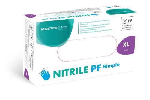 Pudełko Master Glove Nitrile PF Simple, rękawice niebieskie, rozmiar XL