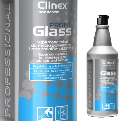 CLINEX Profit Glass 1 L Koncentrat do mycia szyb  roztwór 1:1000