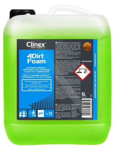 CLINEX 4Dirt Foam 5L Uniwersalny wysoopieniący oreparat do tłustych zabrudzeń