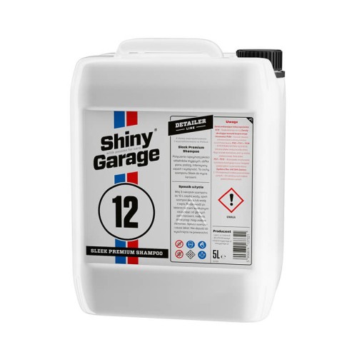 SHINY GARAGE SLEEK PREMIUM Shampoo 5L Aktywna piana, Neutralne pH, Gęsta piana , Zapach: kiwi